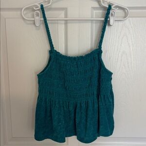 SO Turquoise Smocked Top